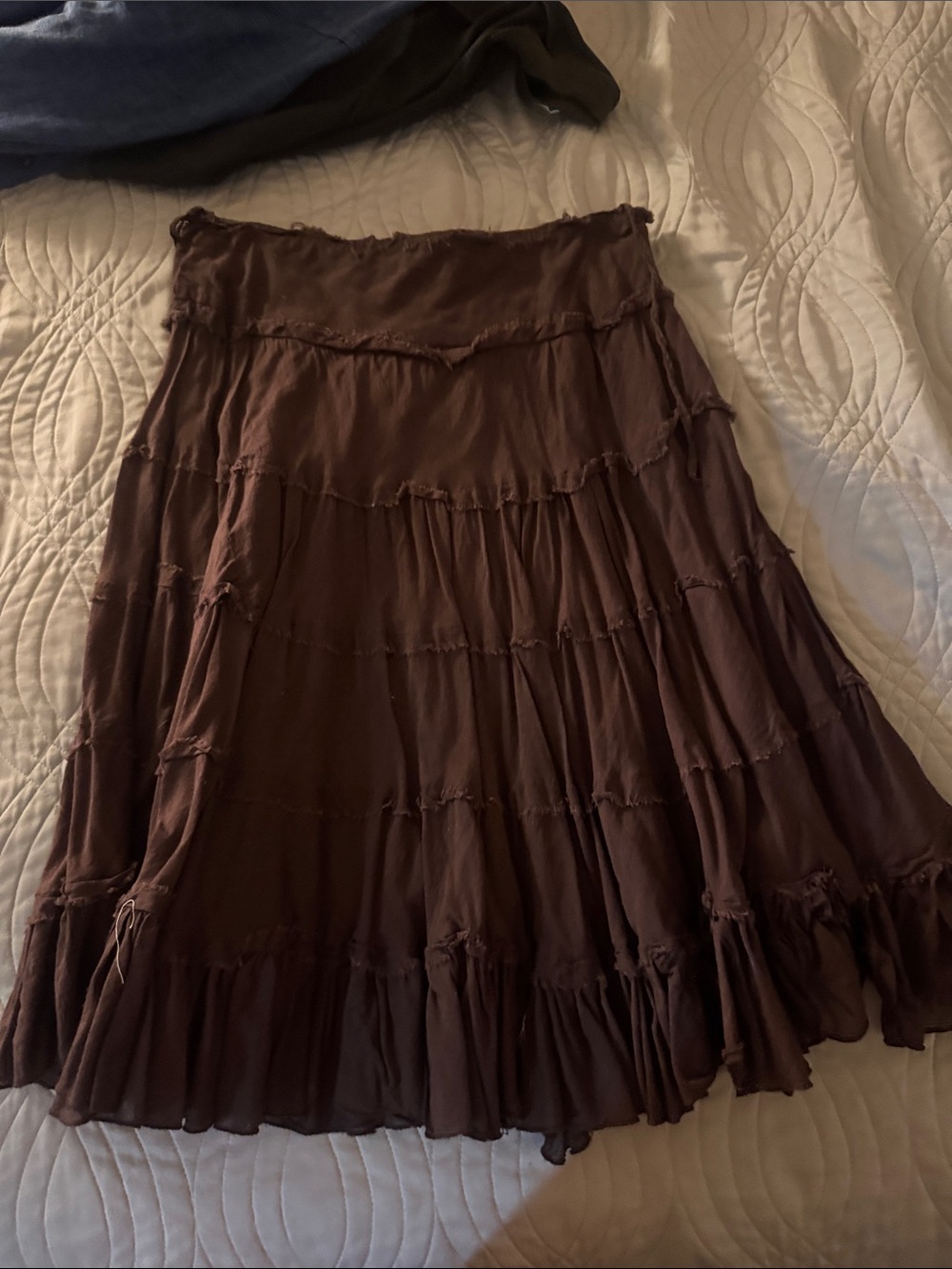 Flowy Brown Tiered Women's Skirt